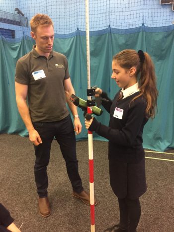 Technics demonstrates land surveying equipment at Surrey TeenTech