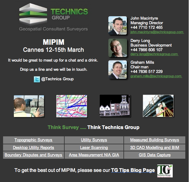 Technics Group are attending MIPIM 2013